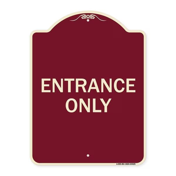 Parking Lot Entrance Only Heavy-Gauge Aluminum Architectural Sign, 24